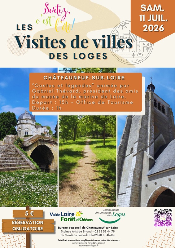 Visite commentée de la ville de Châteauneuf-sur-Loire par Gabriel Thévard, président des Amis du musée de la marine de Loire