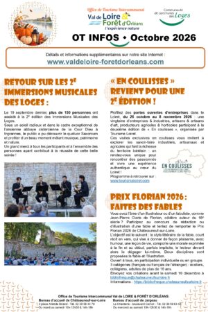 10-OT Infos Octobre 2026_A4_COUV Sorties et manifestations en octobre 2026 à Jargeau et à Châteauneuf-sur-Loire