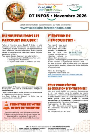 Sorties et manifestations en novembre 2026 à Jargeau et à Châteauneuf-sur-Loire